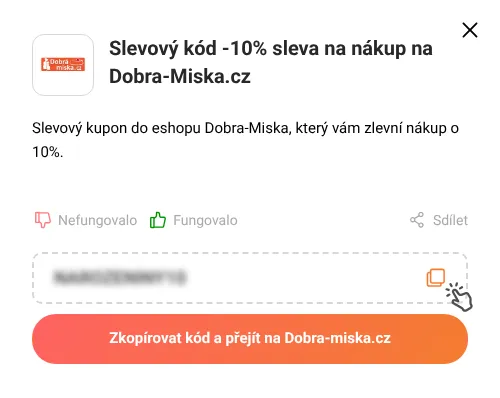 Návod jak zkopírovat slevový kupón Dobra-miska.cz