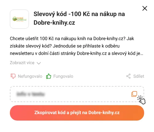 Návod jak zkopírovat slevový kód Dobre-knihy.cz