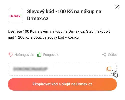 Návod jak zkopírovat slevový kód Drmax.cz