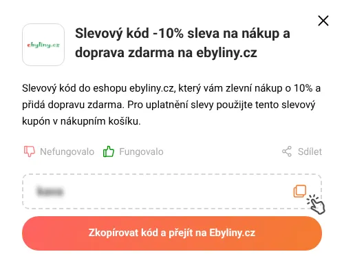 Návod jak zkopírovat slevový kupón Ebyliny.cz