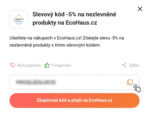 Návod jak zkopírovat slevový kód EcoHaus.cz