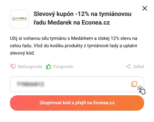 Návod jak zkopírovat slevový kód Econea.cz