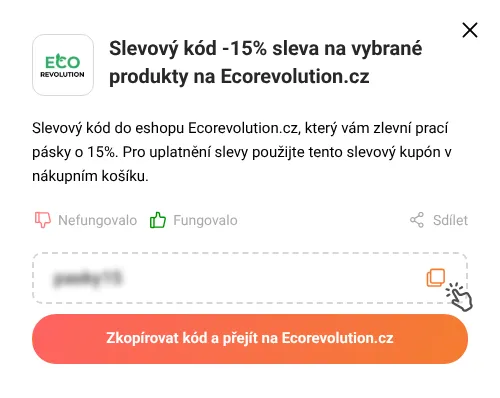 Návod jak zkopírovat slevový kupón Ecorevolution.cz