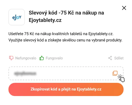 Návod jak zkopírovat slevový kód Ejoytablety.cz