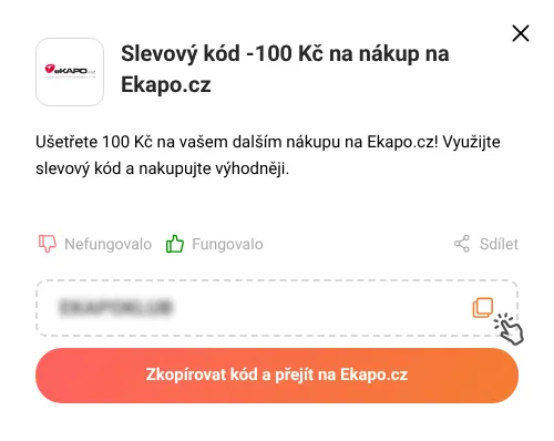 Návod jak zkopírovat slevový kód Ekapo.cz
