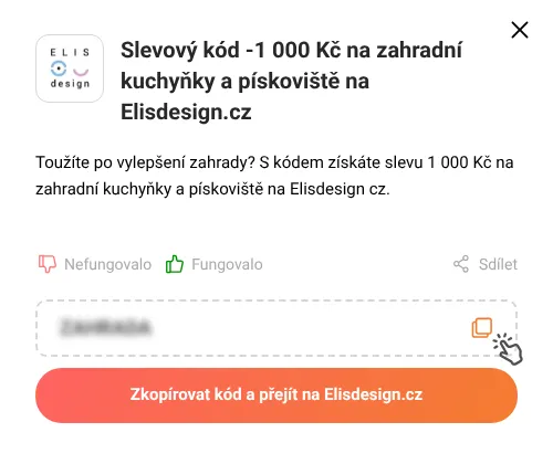 Návod jak zkopírovat slevový kupón Elisdesign.cz