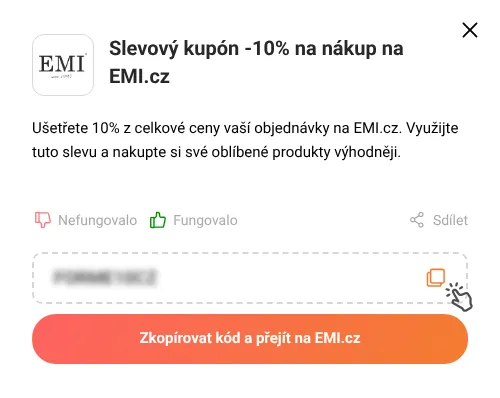 Návod jak zkopírovat slevový kód EMI.cz