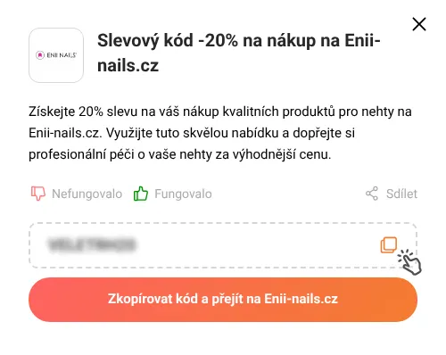 Návod jak zkopírovat slevový kupón Enii-nails.cz