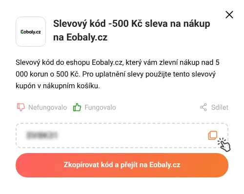 Návod jak zkopírovat slevový poukaz Eobaly.cz