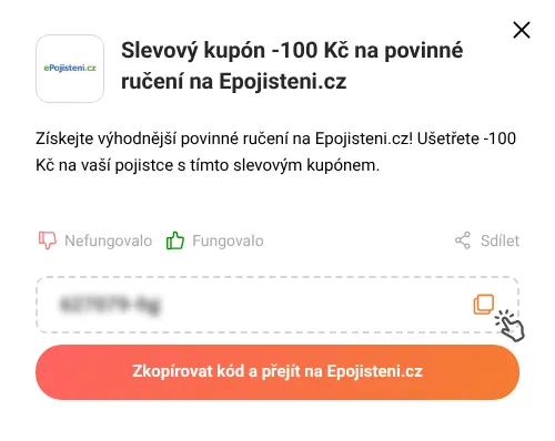 Návod jak zkopírovat slevový kód Epojisteni.cz