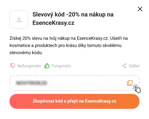 Návod jak zkopírovat slevový kupón EsenceKrasy.cz