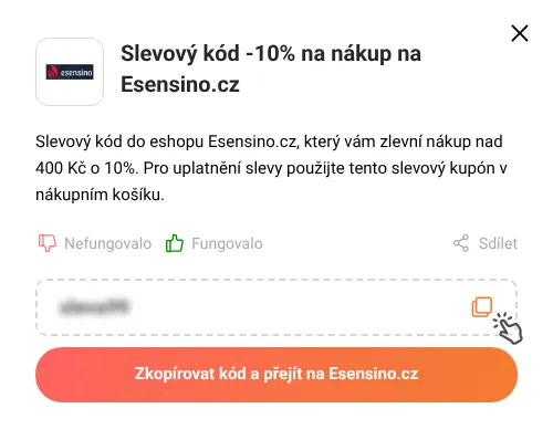 Návod jak zkopírovat slevový kupón Esensino.cz