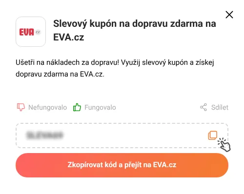 Návod jak zkopírovat slevový kód EVA.cz