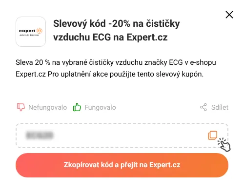 Návod jak zkopírovat slevový kód Expert.cz