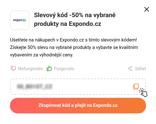 Návod jak zkopírovat slevový kód Expondo.cz
