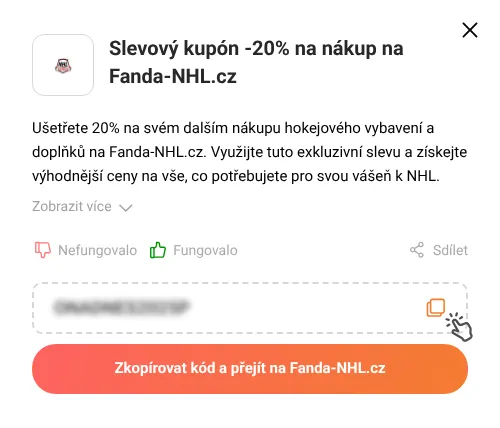 Návod jak zkopírovat slevový kupón Fanda-NHL.cz