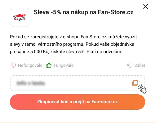 Návod jak zkopírovat slevový kupón Fan-store.cz