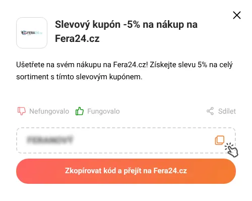 Návod jak zkopírovat promo kód Fera24.cz