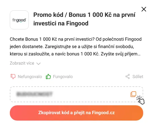 Návod jak zkopírovat promo kód Fingood.cz