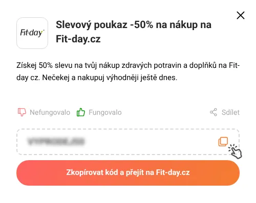 Návod jak zkopírovat slevový kupón Fit-day.cz