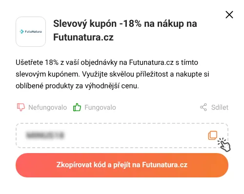 Návod jak zkopírovat slevový kód Futunatura.cz