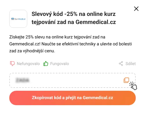 Návod jak zkopírovat slevový kód Gemmedical.cz