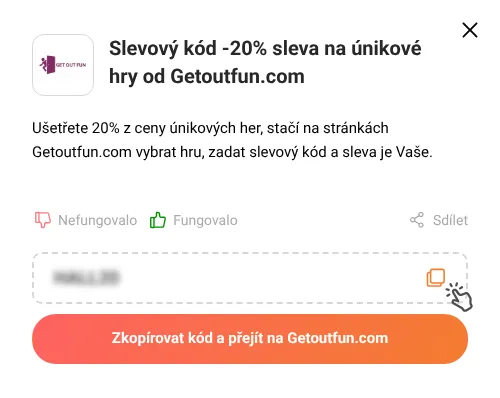 Návod jak zkopírovat slevový kód Getoutfun.com