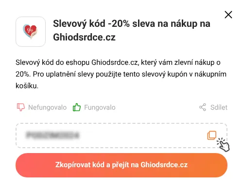 Návod jak zkopírovat slevový kupón Ghiodsrdce.cz