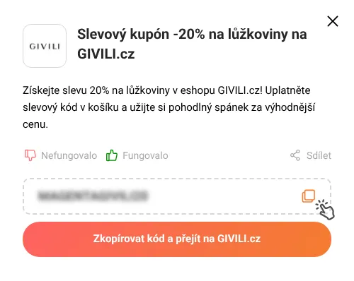 Návod jak zkopírovat slevový kód GIVILI.cz
