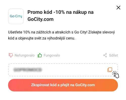Návod jak zkopírovat slevový kód GoCity.com