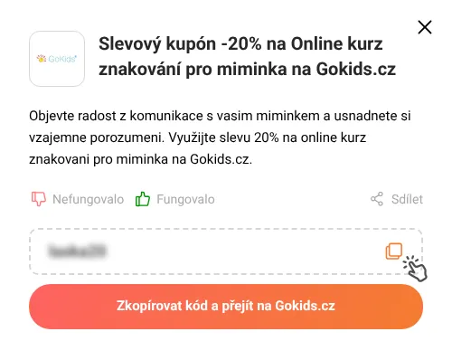 Návod jak zkopírovat slevový kód Gokids.cz