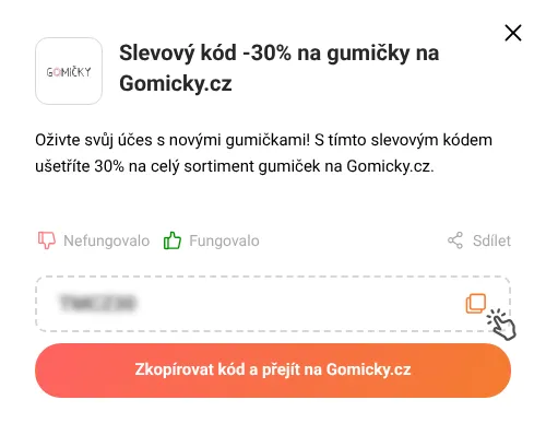 Návod jak zkopírovat slevový kód Gomicky.cz