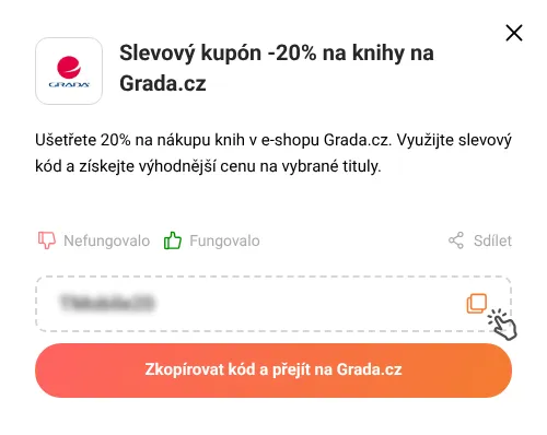 Návod jak zkopírovat slevový kód Grada.cz