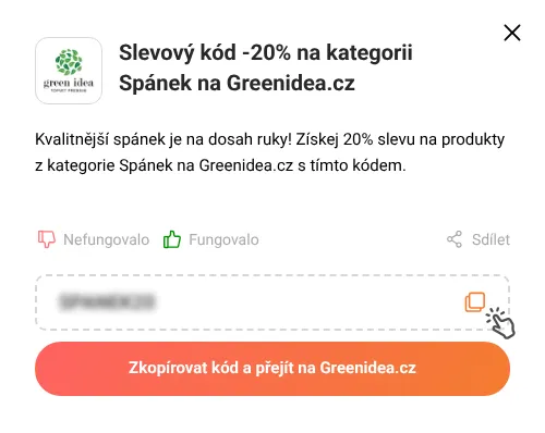 Návod jak zkopírovat slevový kupón Greenidea.cz