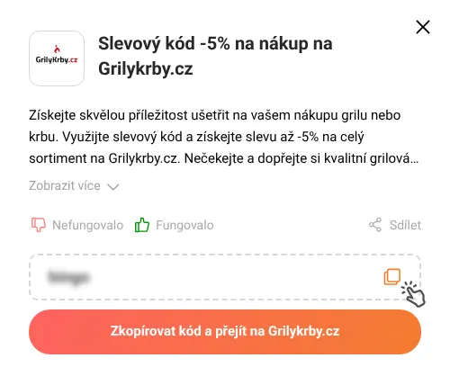 Návod jak zkopírovat slevový kupón Grilykrby.cz