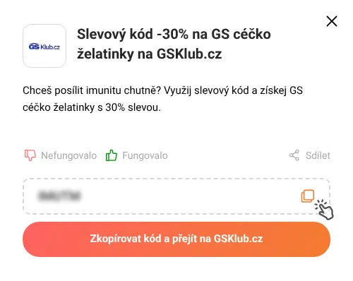 Návod jak zkopírovat slevový kód GSKlub.cz