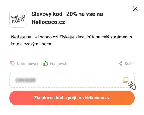 Návod jak zkopírovat slevový kód Hellococo.cz