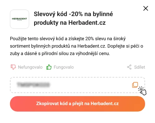 Návod jak zkopírovat slevový kupón Herbadent.cz