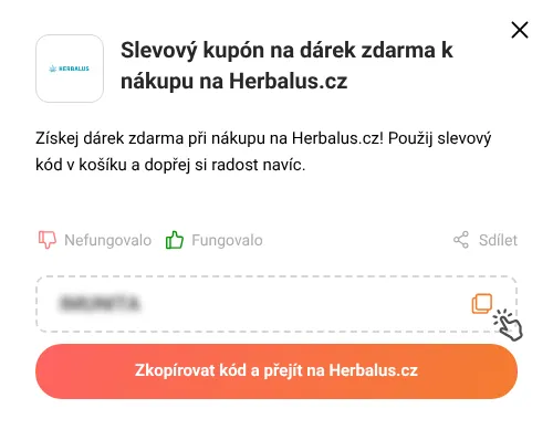 Návod jak zkopírovat slevový kód Herbalus.cz
