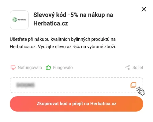 Návod jak zkopírovat slevový kupón Herbatica.cz