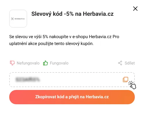 Návod jak zkopírovat slevový kupón Herbavia.cz