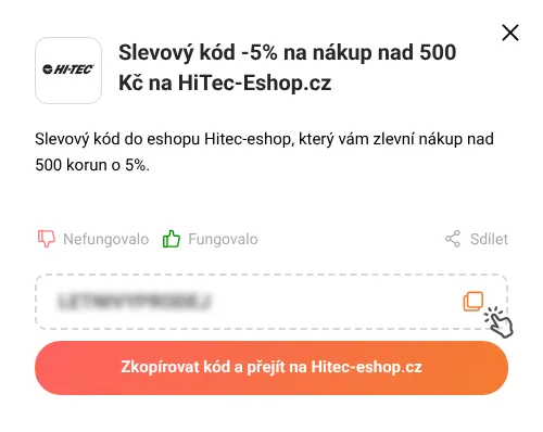 Návod jak zkopírovat slevový kód Hitec-eshop.cz
