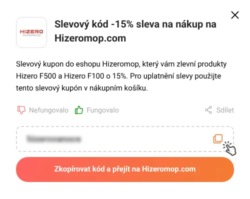 Návod jak zkopírovat slevový kupón Hizeromop.com