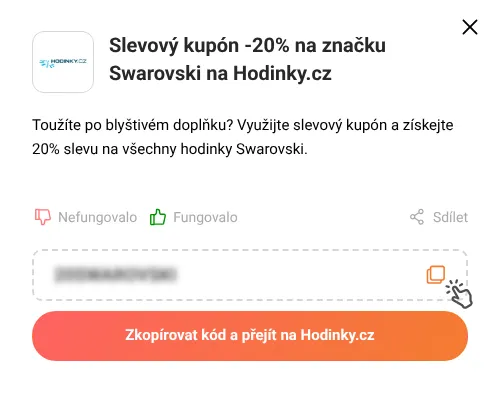 Návod jak zkopírovat slevový kód Hodinky.cz