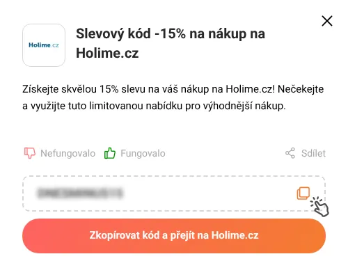 Návod jak zkopírovat slevový kód Holime.cz