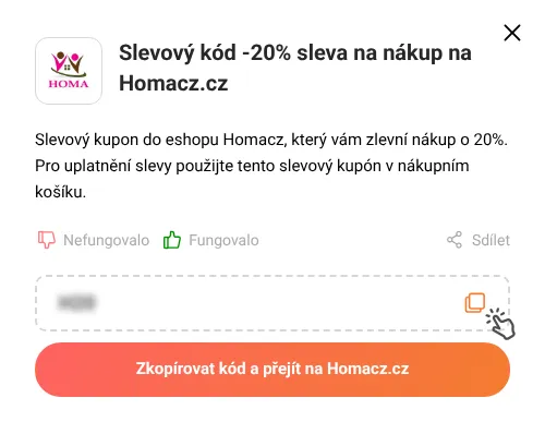 Návod jak zkopírovat slevový kupón Homacz.cz