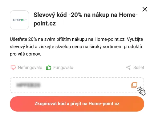 Návod jak zkopírovat slevový kupón Home-point.cz