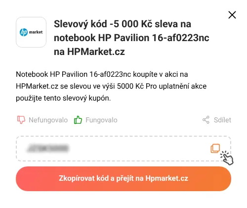 Návod jak zkopírovat slevový kupón Hpmarket.cz