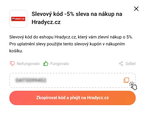 Návod jak zkopírovat promo kód Hradycz.cz