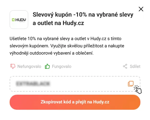 Návod jak zkopírovat slevový kupón Hudy.cz